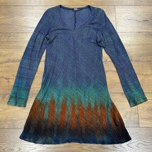 ART OF CLOTH Tunic Top Womens XS Tie Dye Lagenlook Colorful Artsy Stretch Blouse
